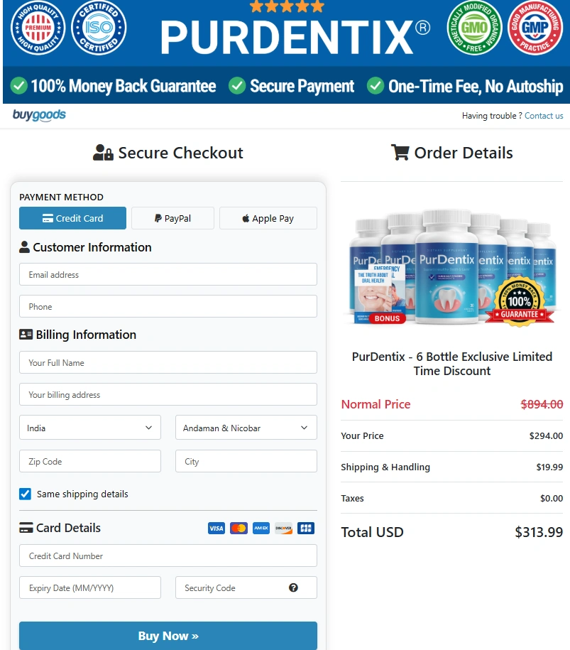 PurDentix Order Page